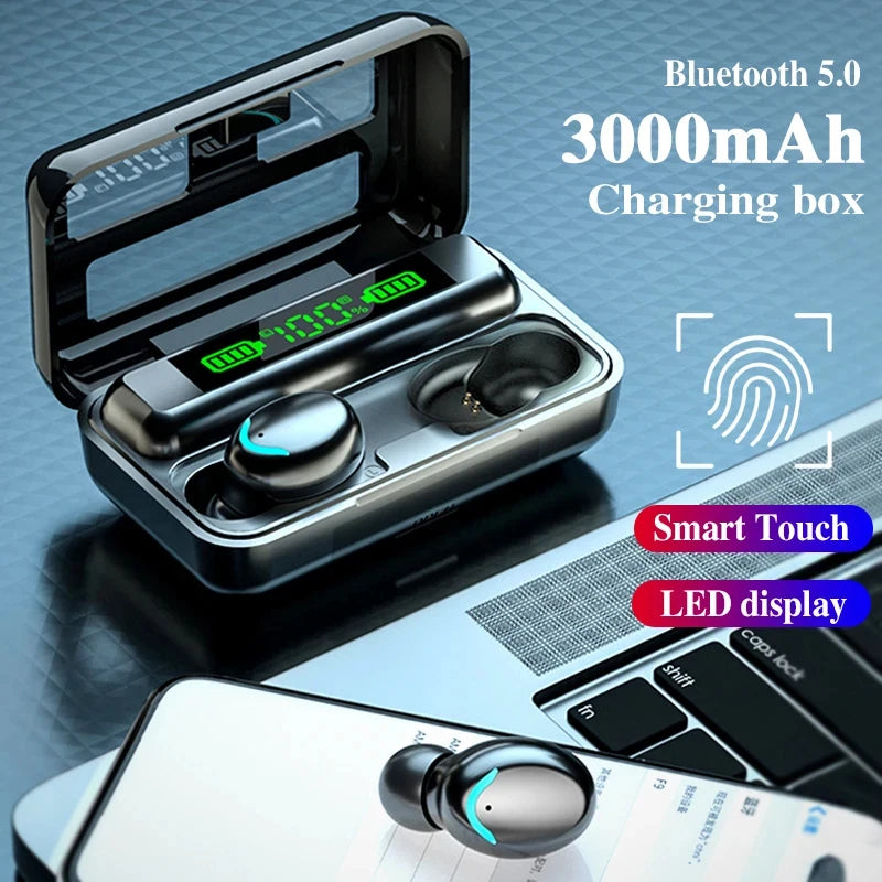 F9 tss fone de ouvido sem fio bluetooth, hifi, música, estéreo, microfone, controle de toque, para iphone, xiaomi, samsung